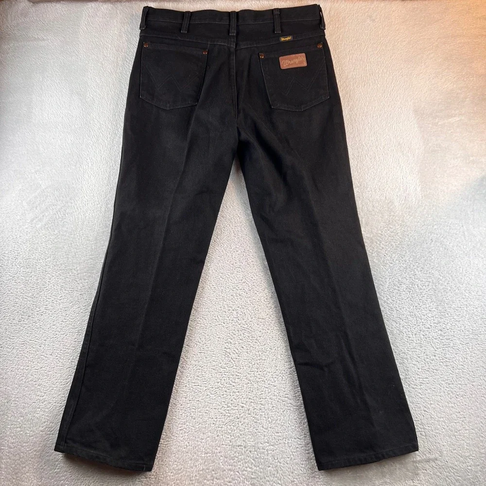 Wrangler 936WBK Cowboy Cut Slim Fit Jeans Mens 33x30 Black Made in USA Denim
